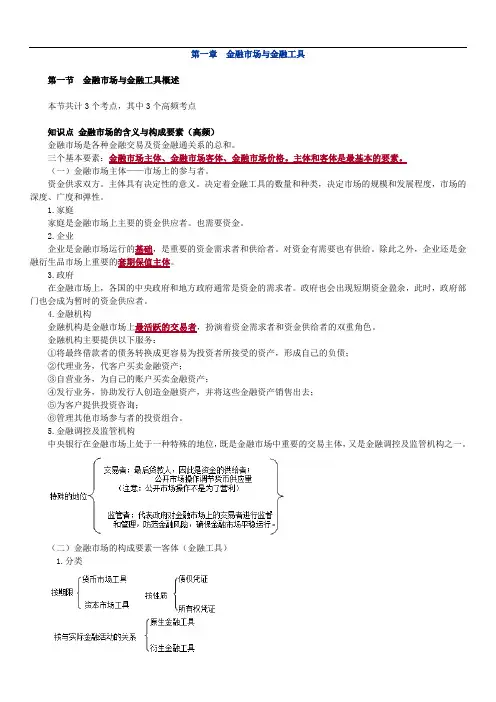 中级金融专业讲义全十章(看完配合真题必过)