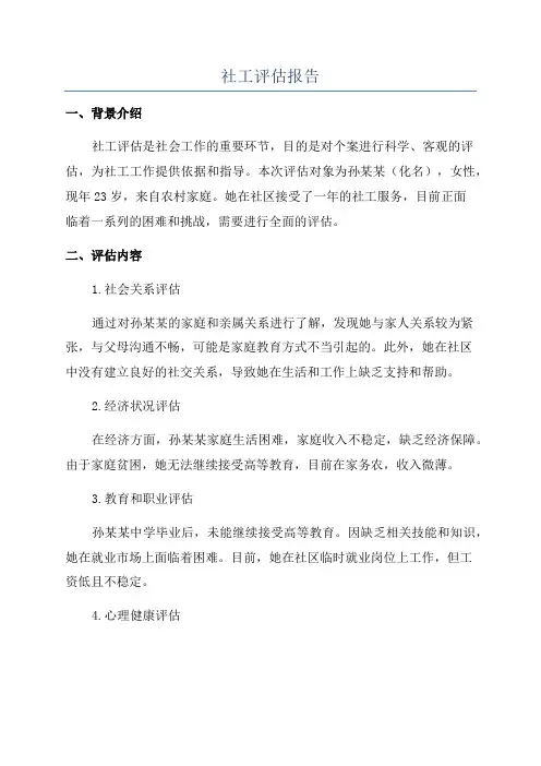 社工评估报告