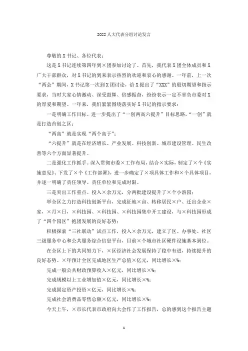 2022人大代表分组讨论发言范文精选
