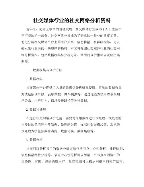 社交媒体行业的社交网络分析资料