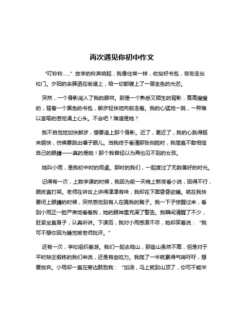 再次遇见你初中作文