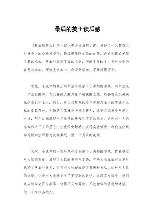 最后的獒王读后感