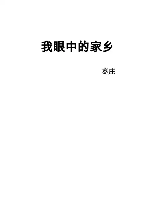 我眼中的家乡--枣庄