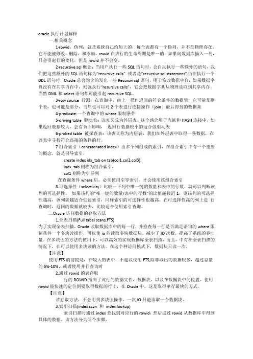 oracle执行计划解释