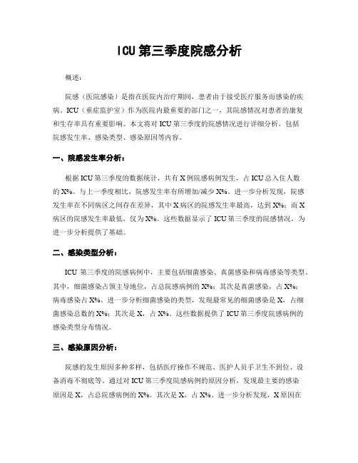 ICU第三季度院感分析