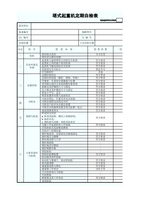 塔吊自检表