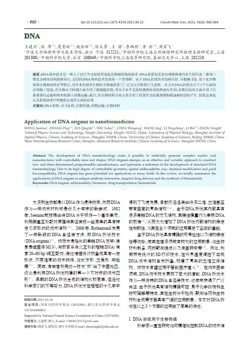 DNA折纸在纳米生物医学中的应用