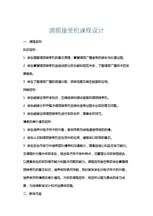 调频接受机课程设计