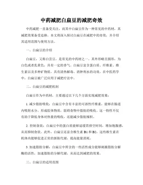 中药减肥白扁豆的减肥奇效