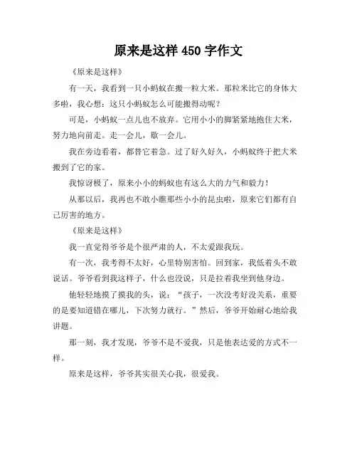 原来是这样450字作文