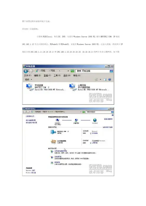 windows server 2008双机集群搭建