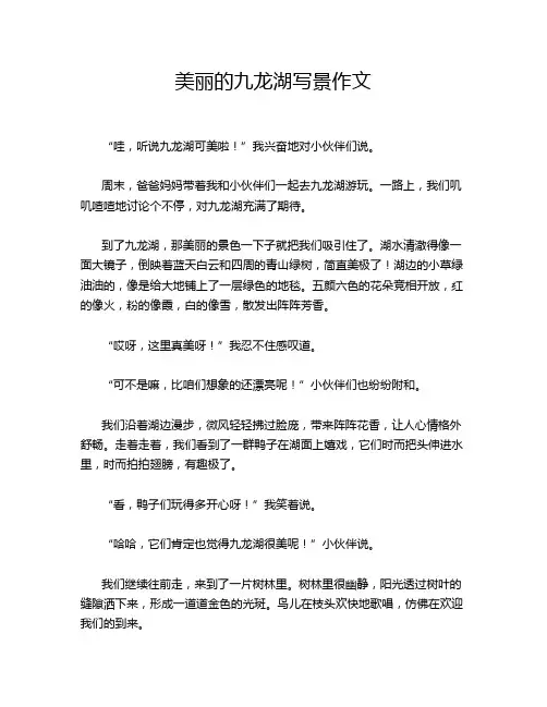 美丽的九龙湖写景作文