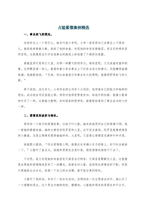 占验紫微案例精选