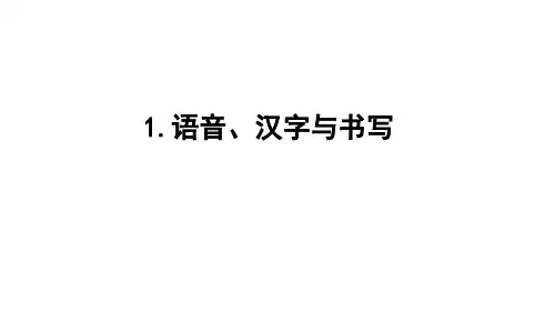 中考语文专题突破1.语音汉字与书写课件