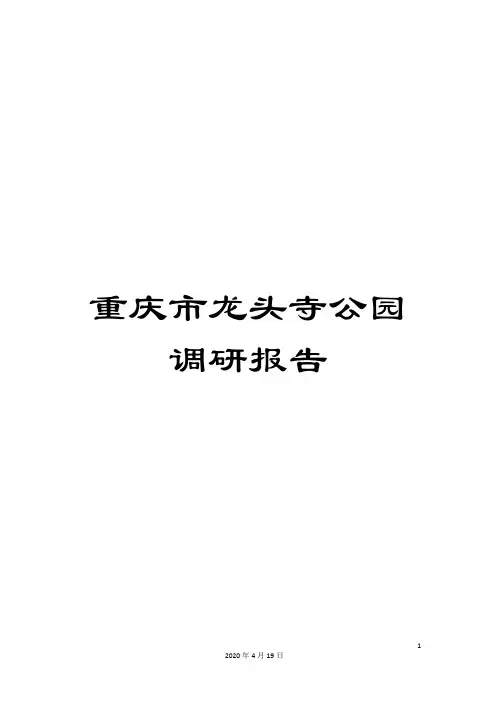 重庆市龙头寺公园调研报告