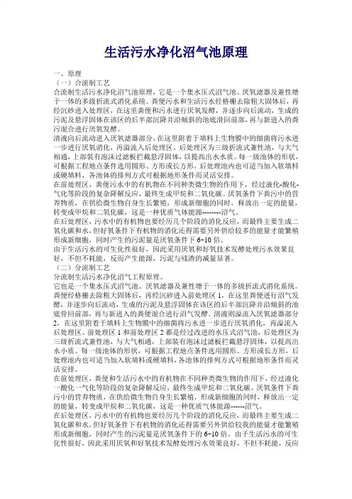 生活污水净化沼气池原理