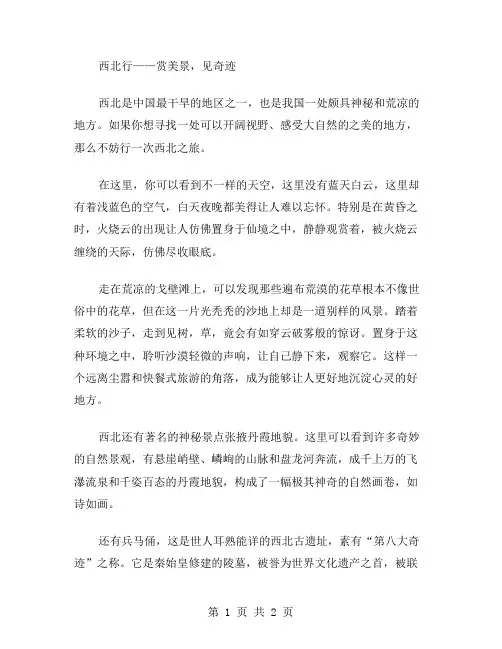 西北行写景作文范文