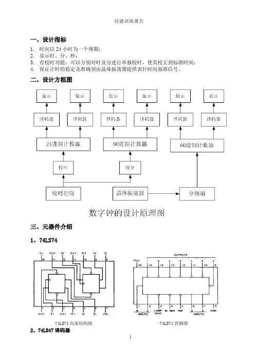 电子时钟 Multisim仿真