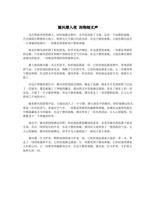 随风潜入夜 润物细无声