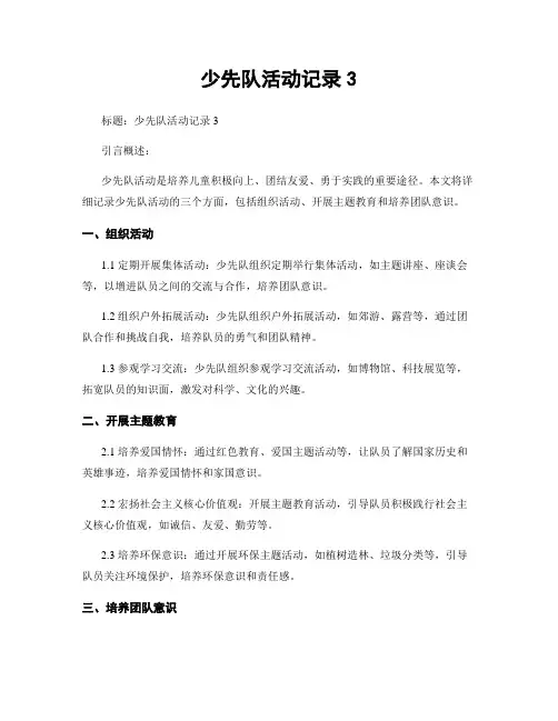 少先队活动记录3