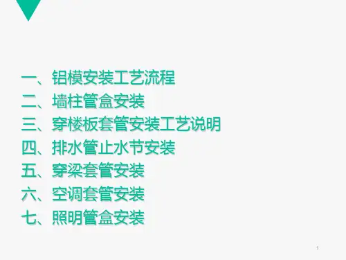 铝模工艺的水电预留预埋ppt课件