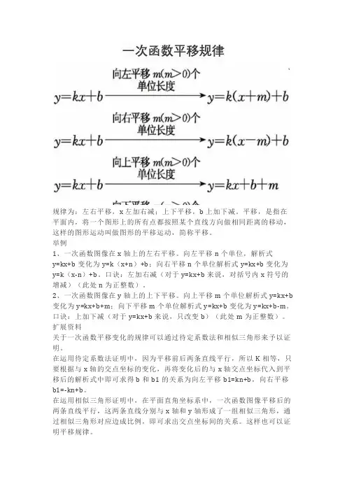 一次函数平移规律