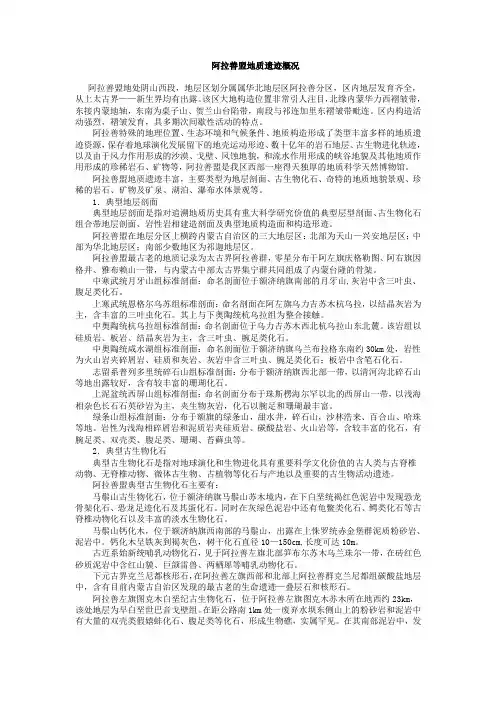 阿拉善盟地质遗迹概况