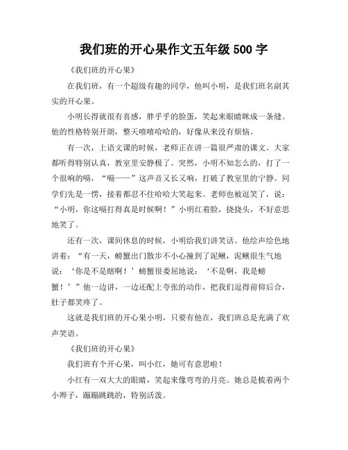 我们班的开心果作文五年级500字