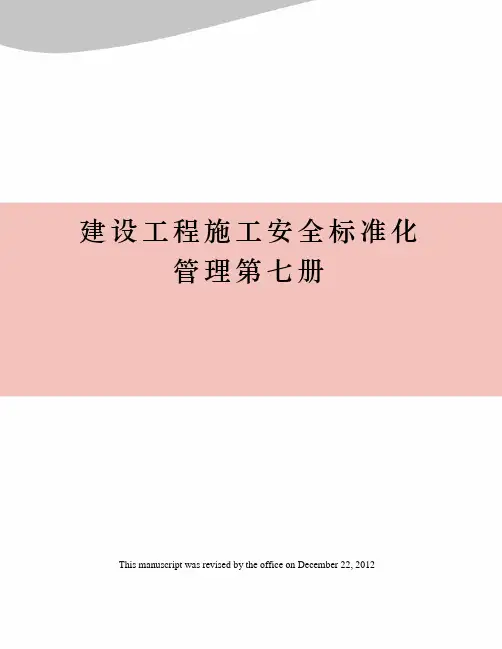 建设工程施工安全标准化管理第七册