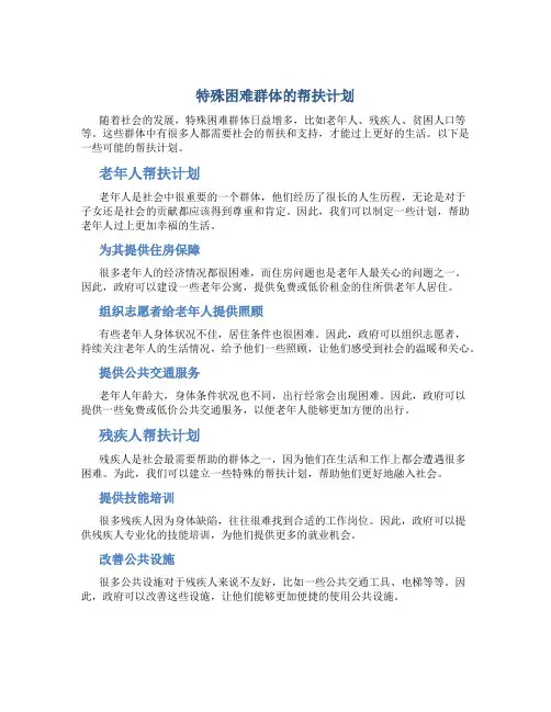 特殊困难群体的帮扶计划