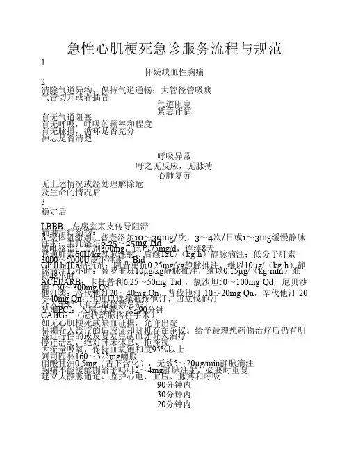 急性心肌梗死急诊服务流程与规范