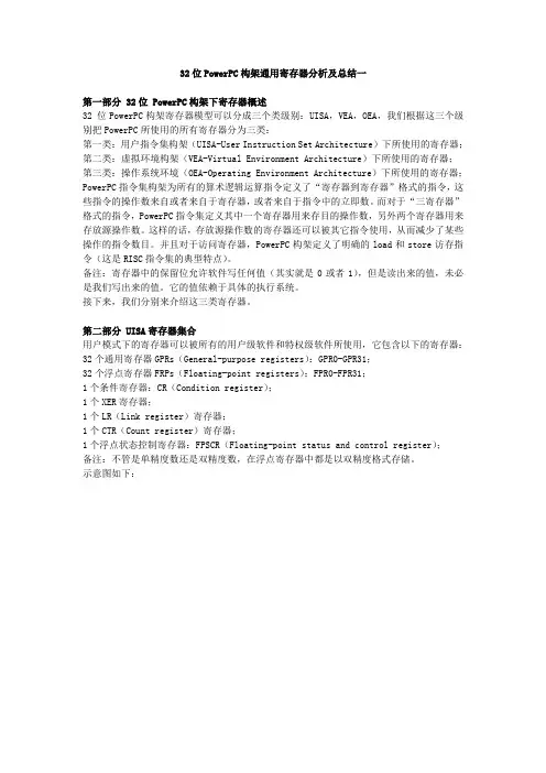 32位PowerPC构架通用寄存器分析及总结一