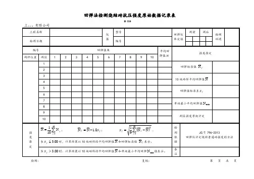 D-220砖回弹法记录表