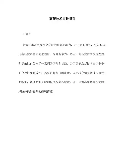 高新技术审计指引