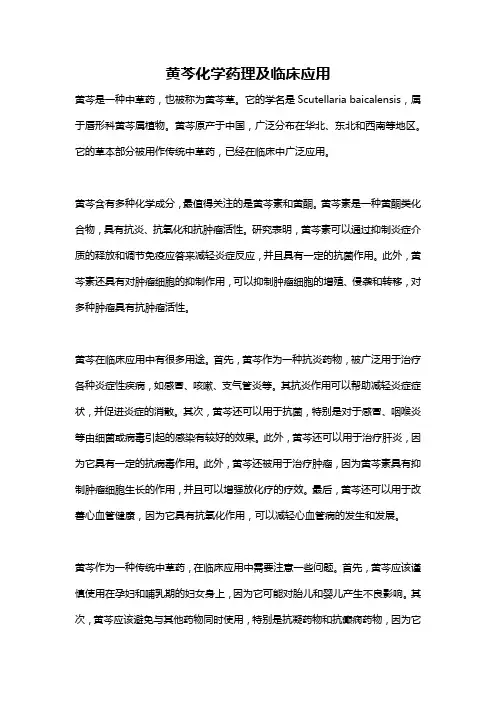 黄芩化学药理及临床应用