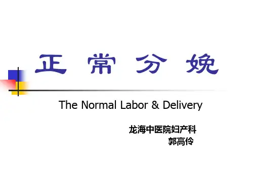 妇产科课件正常分娩PPT课件