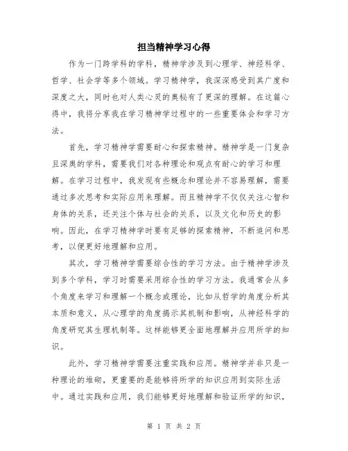 担当精神学习心得
