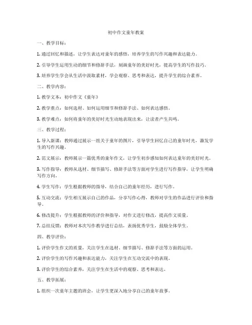 初中作文童年教案