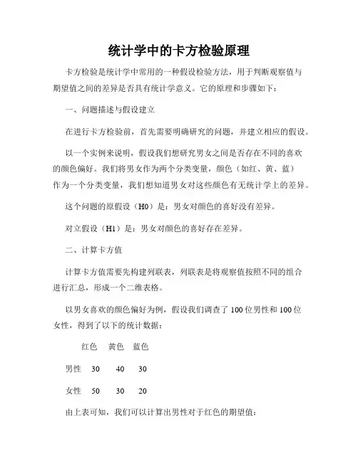 统计学中的卡方检验原理
