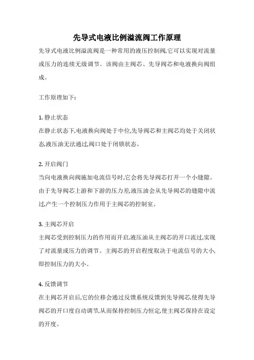 先导式电液比例溢流阀工作原理