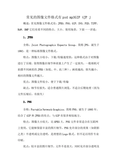 常见的图像文件格式有psd mp3GIF 4JP j