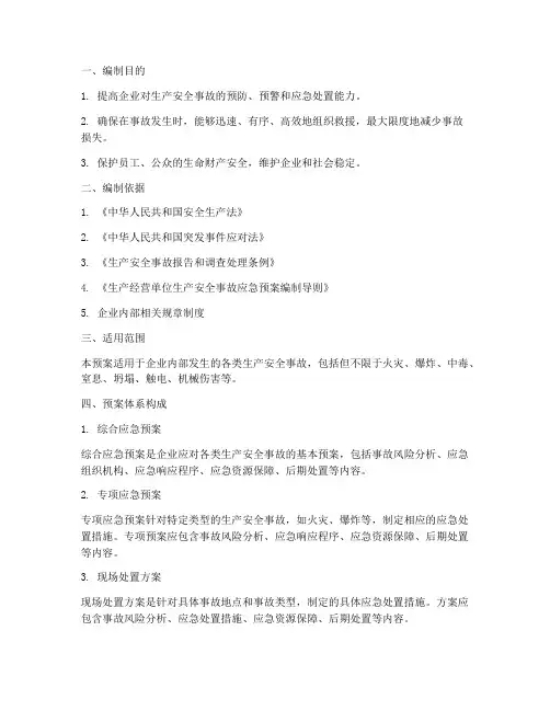 生产安全事故应急预案体系