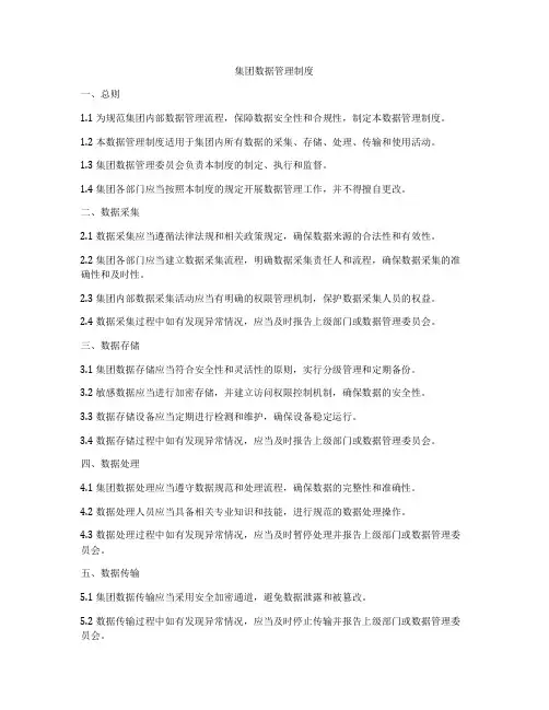 集团数据管理制度