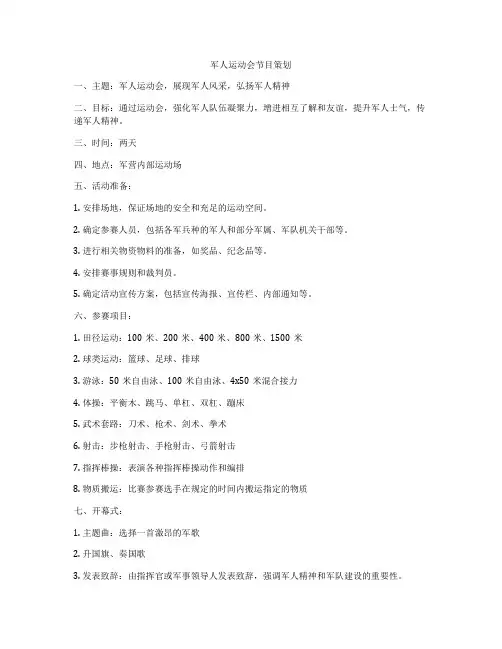 军人运动会节目策划