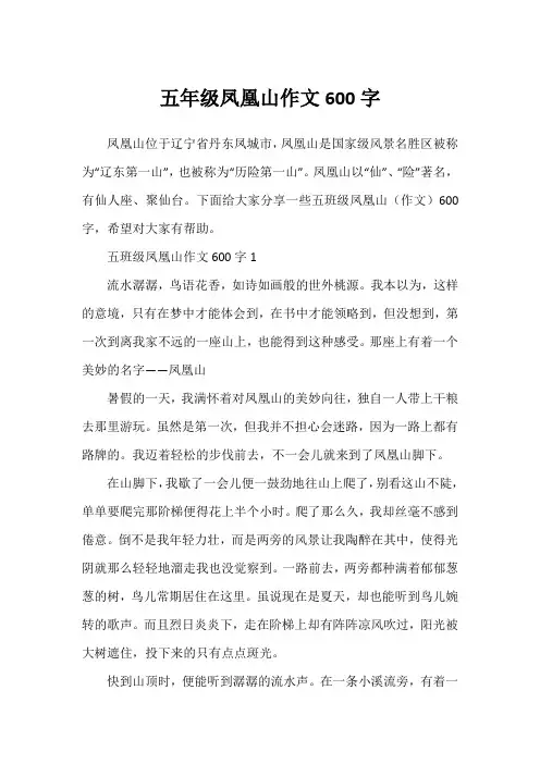 五年级凤凰山作文600字