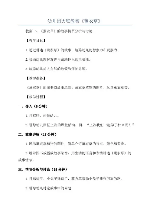 幼儿园大班教案《薰衣草》