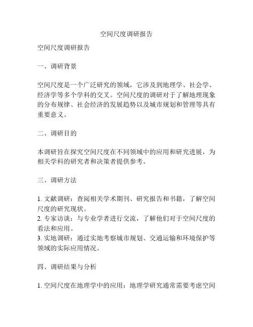 空间尺度调研报告