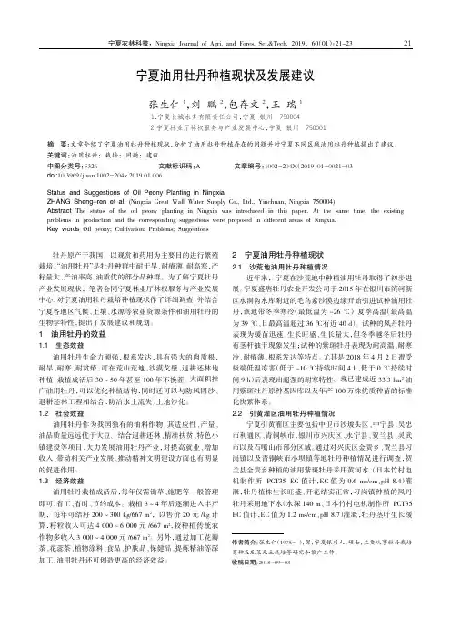 宁夏油用牡丹种植现状及发展建议