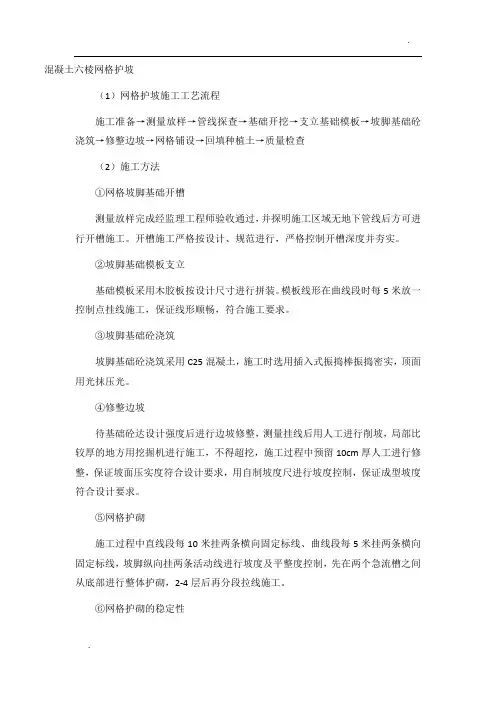 混凝土六棱网格护坡
