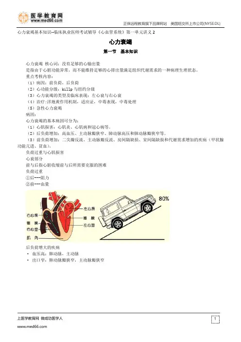 心力衰竭基本知识--临床执业医师考试辅导《心血管系统》第一单元讲义2